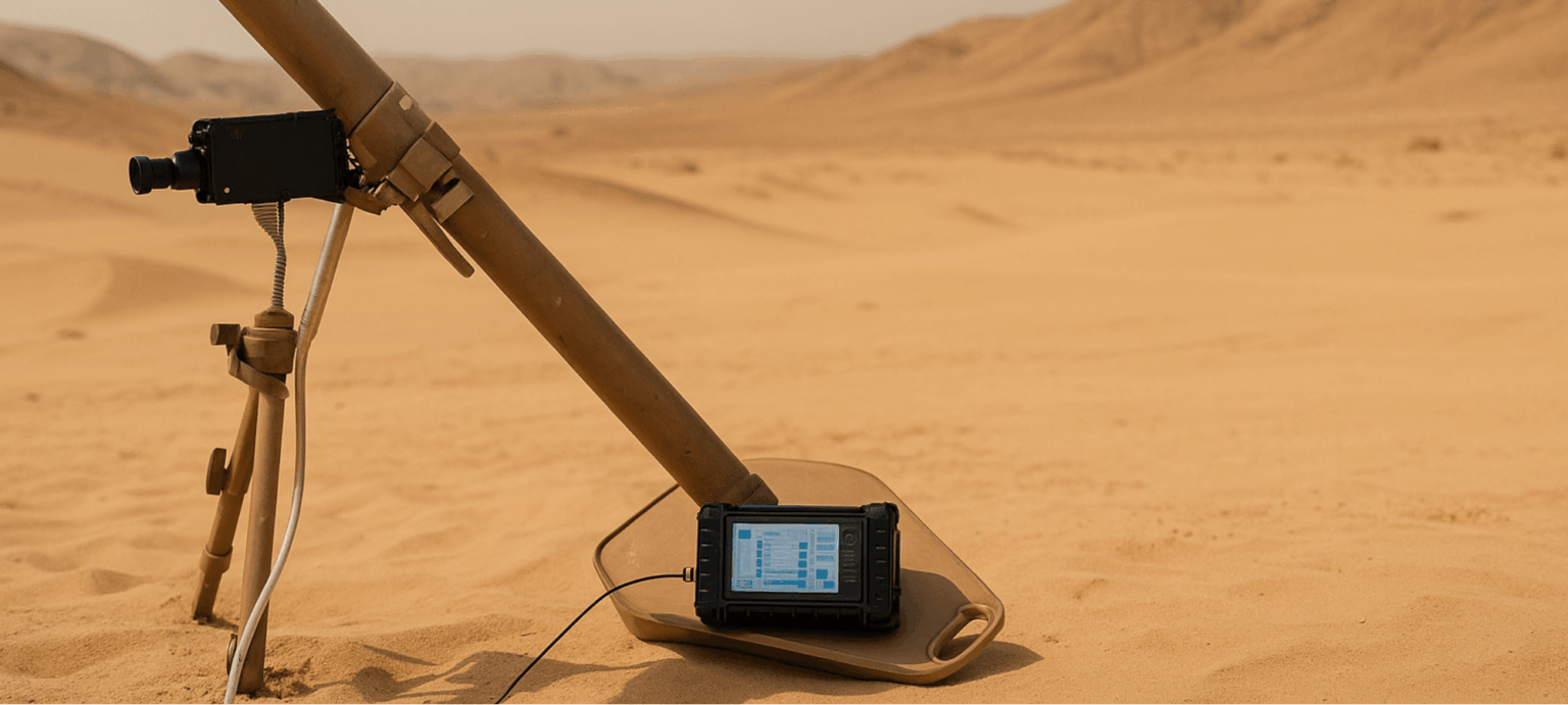 Mortar optical heading and reference sighting system in a field environment